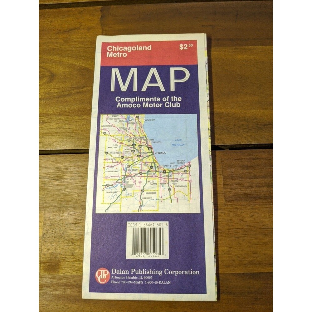Chicagoland Metro Map Amoco Motor Club Brochure